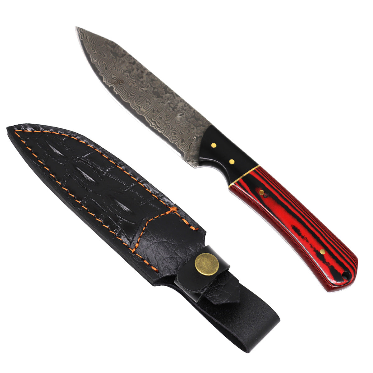 Rocky Mountain Damascus Hunting Knife with Sheath