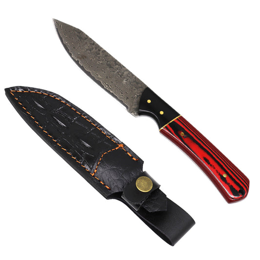 Rocky Mountain Damascus Hunting Knife with Sheath