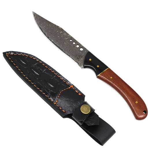 Rocky Mountain Damascus Hunting Knife - White Micarta