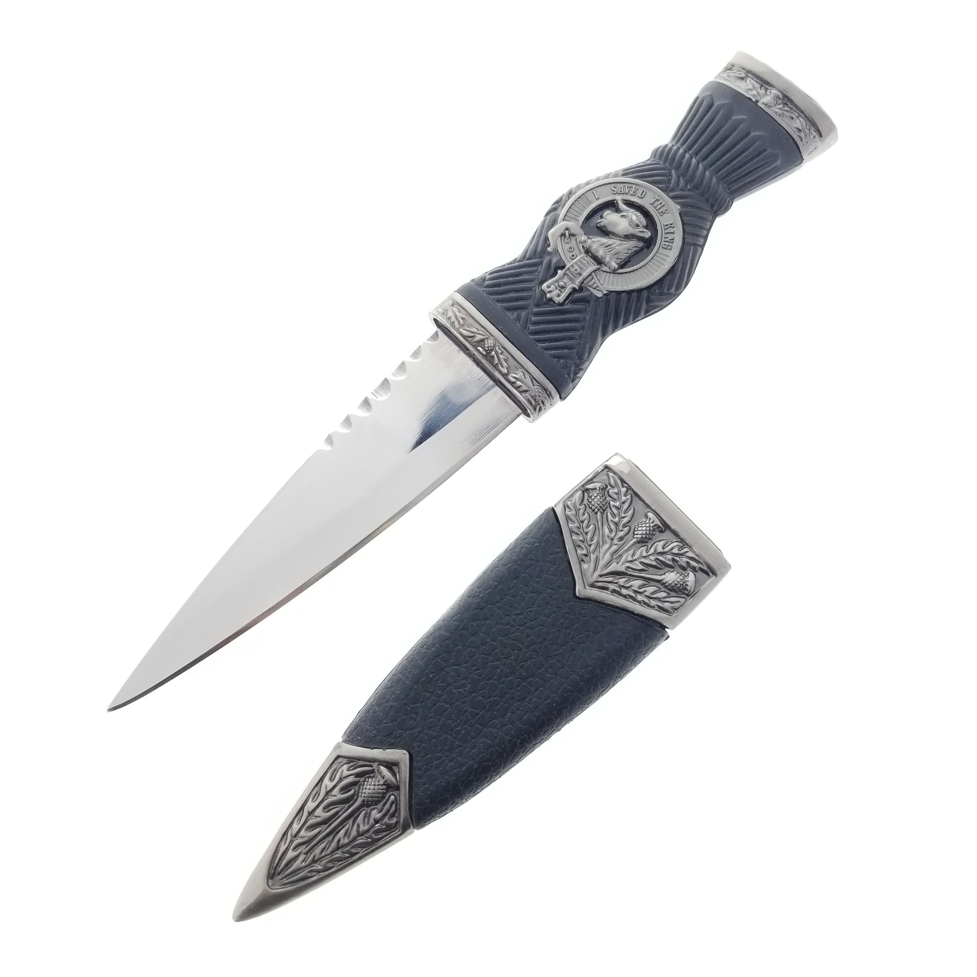 7.25" Sgain-Dubh Dagger with Blue Crystal & Scabbard (Turnbull)