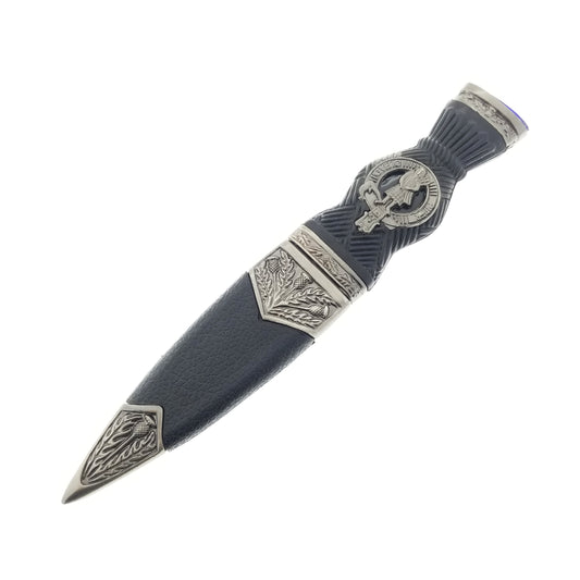 7.25" Sgain-Dubh Dagger with Blue Crystal & Scabbard (Scottish piper)