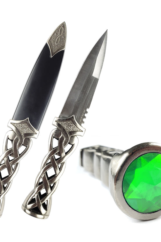9" Green Scottish Dirk Dagger