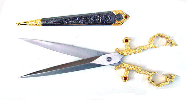 10 1/4" Gold Bodice Scissors Dagger