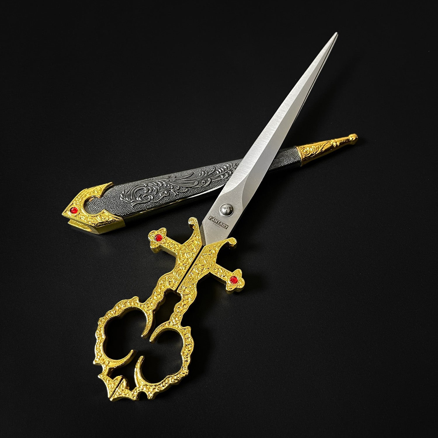 10 1/4" Gold Bodice Scissors Dagger