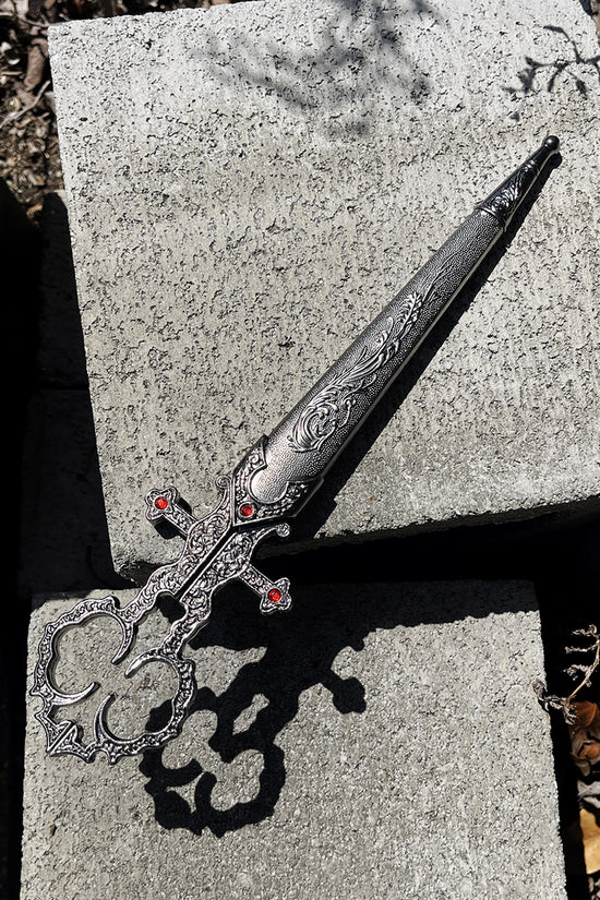 10 1/4" Silver Bodice Scissors Dagger