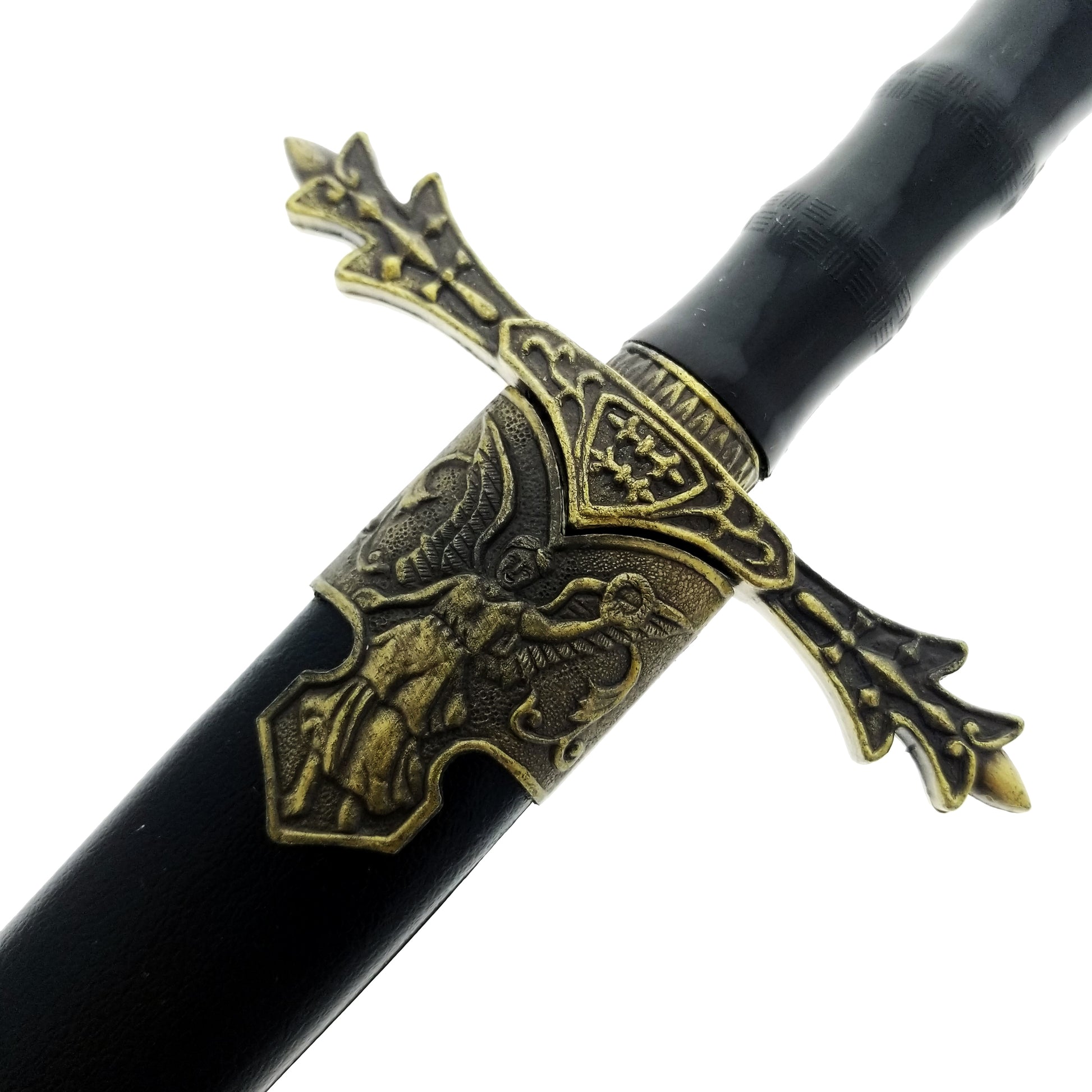 Close-up of dagger crossguard engraving