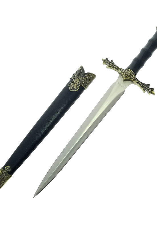 Crown dagger with matching black scabbard