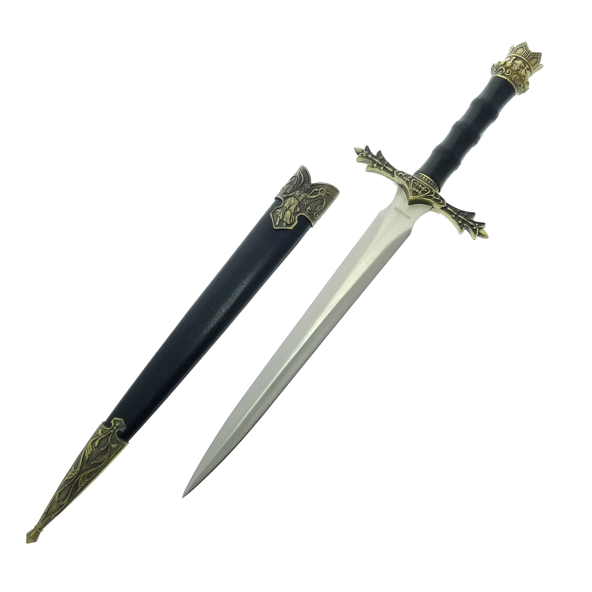 Crown dagger with matching black scabbard