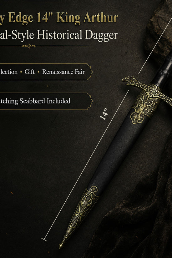 Medieval King Arthur dagger with scabbard