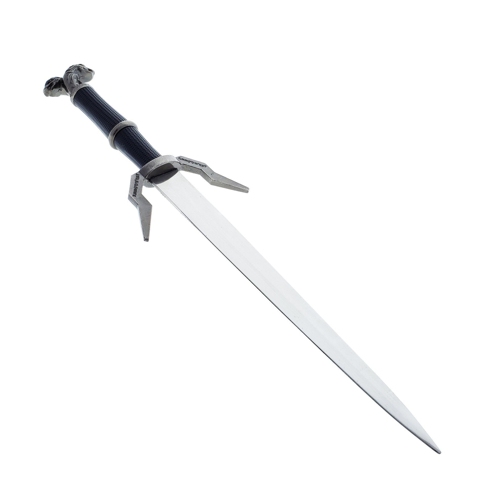 15.75" Black Medieval Sword w/Black Plastic Scabbard