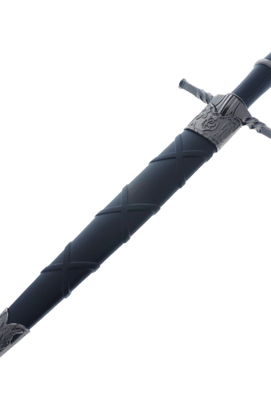 Black Wolf Head Medieval Dagger w/Plastic Scabbard