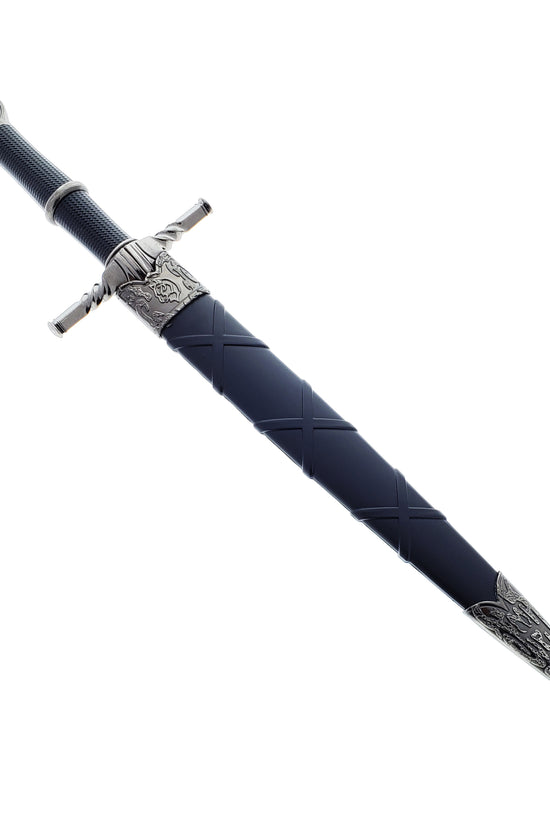 Black Wolf Head Medieval Dagger w/Plastic Scabbard