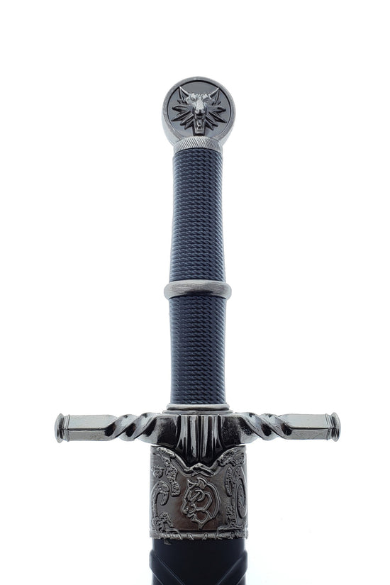 Black Wolf Head Medieval Dagger w/Plastic Scabbard