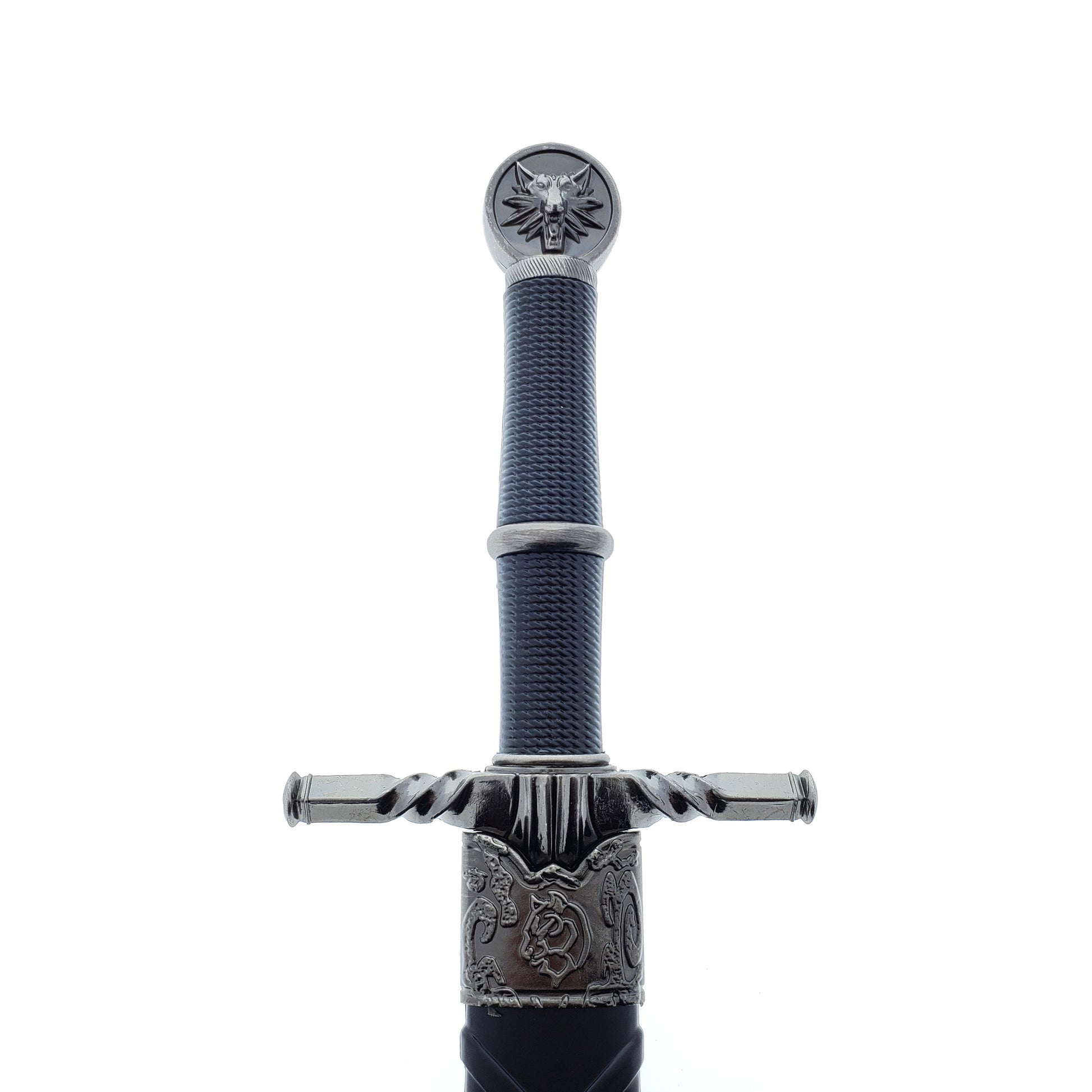 Black Wolf Head Medieval Dagger w/Plastic Scabbard