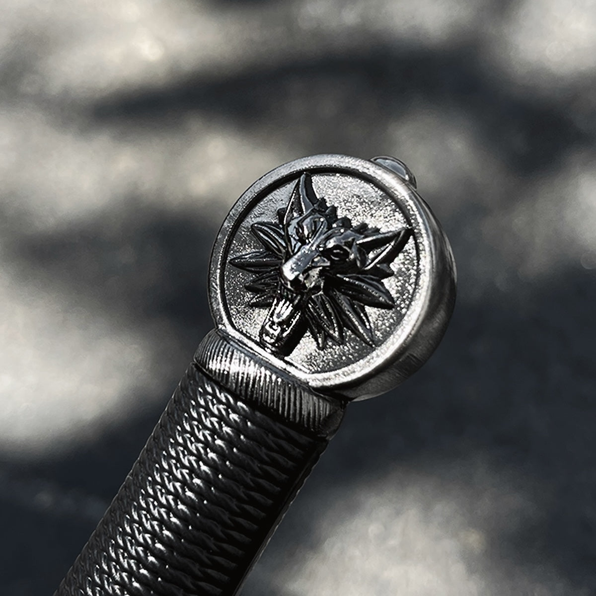 16"  Black Wolf Head Medieval Dagger w/Plastic Scabbard