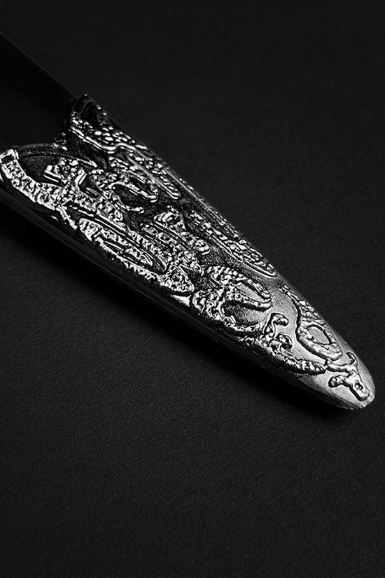 15 3/4" Black medieval dagger w/Black Plastic Scabbard
