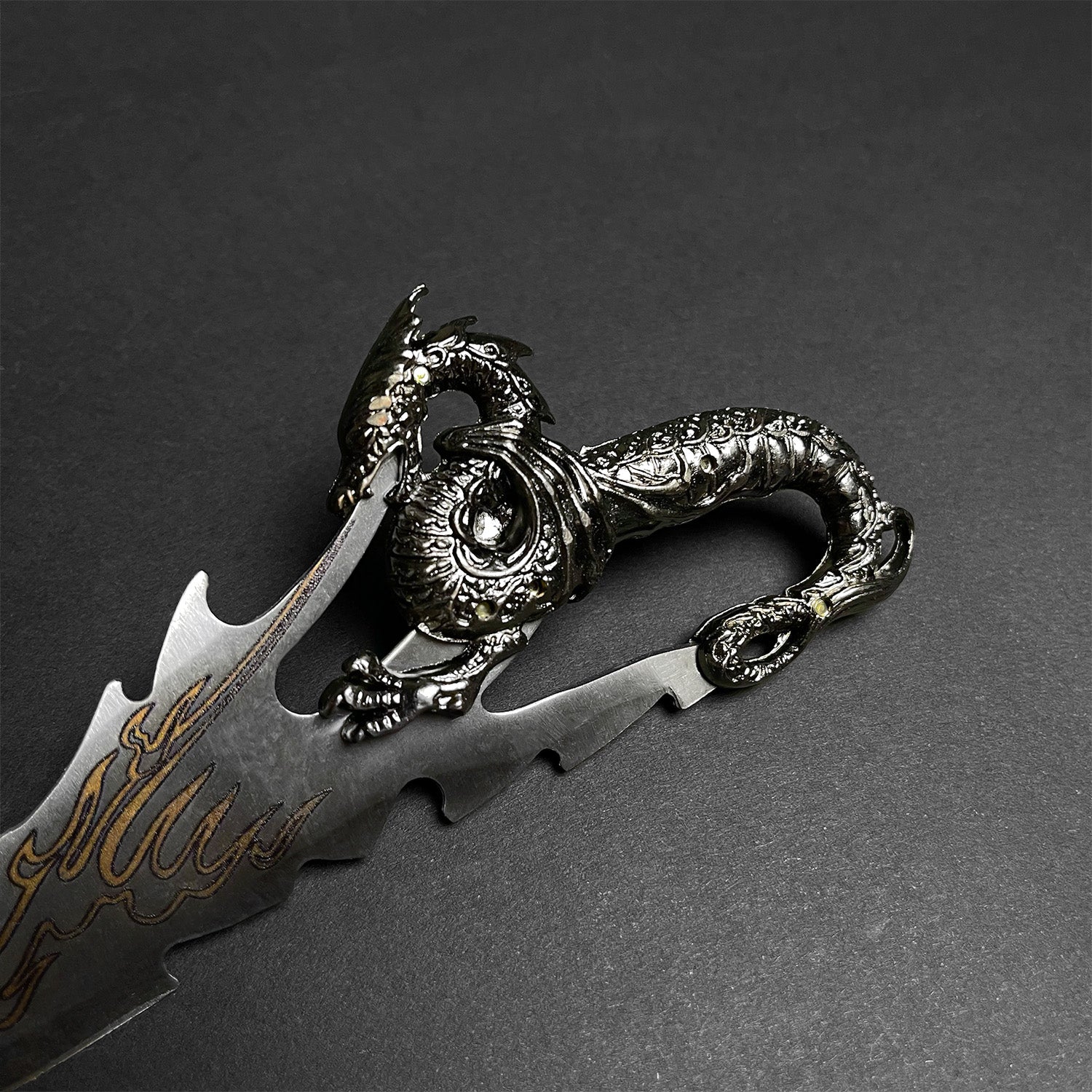 21 1/2" Dragon Handle Dagger With Stand