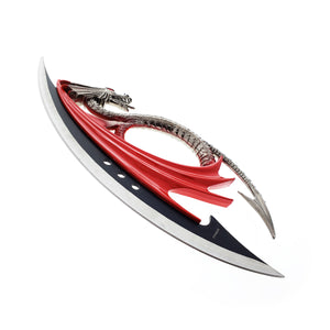 Twin Dragon Dagger with Engraved Wood Stand