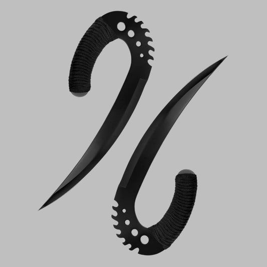 12.5" Black Twin Daggers with stand.