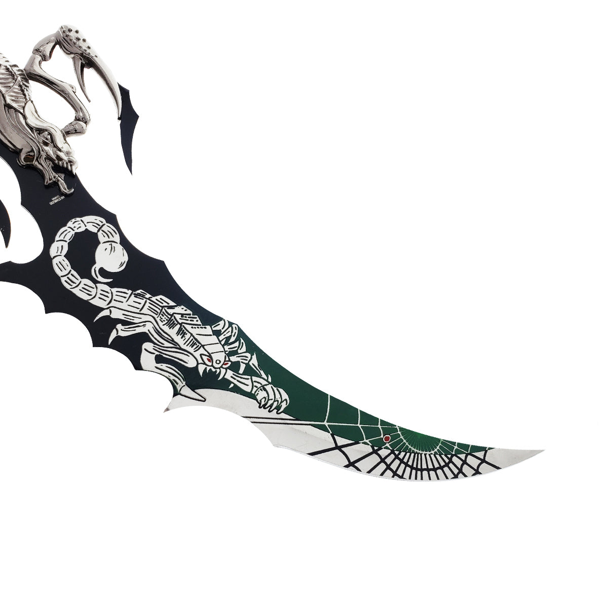 21 1/4" Fantasy Green Scorpion Dagger with Wooden Stand