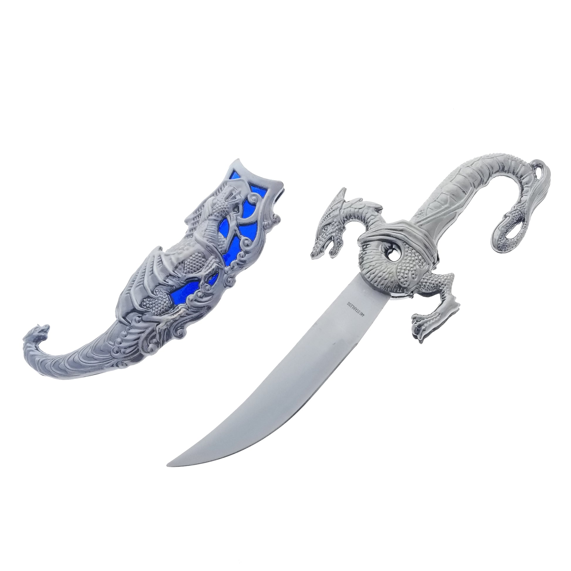 10" Fantasy Dragon Dagger Blue Fitting