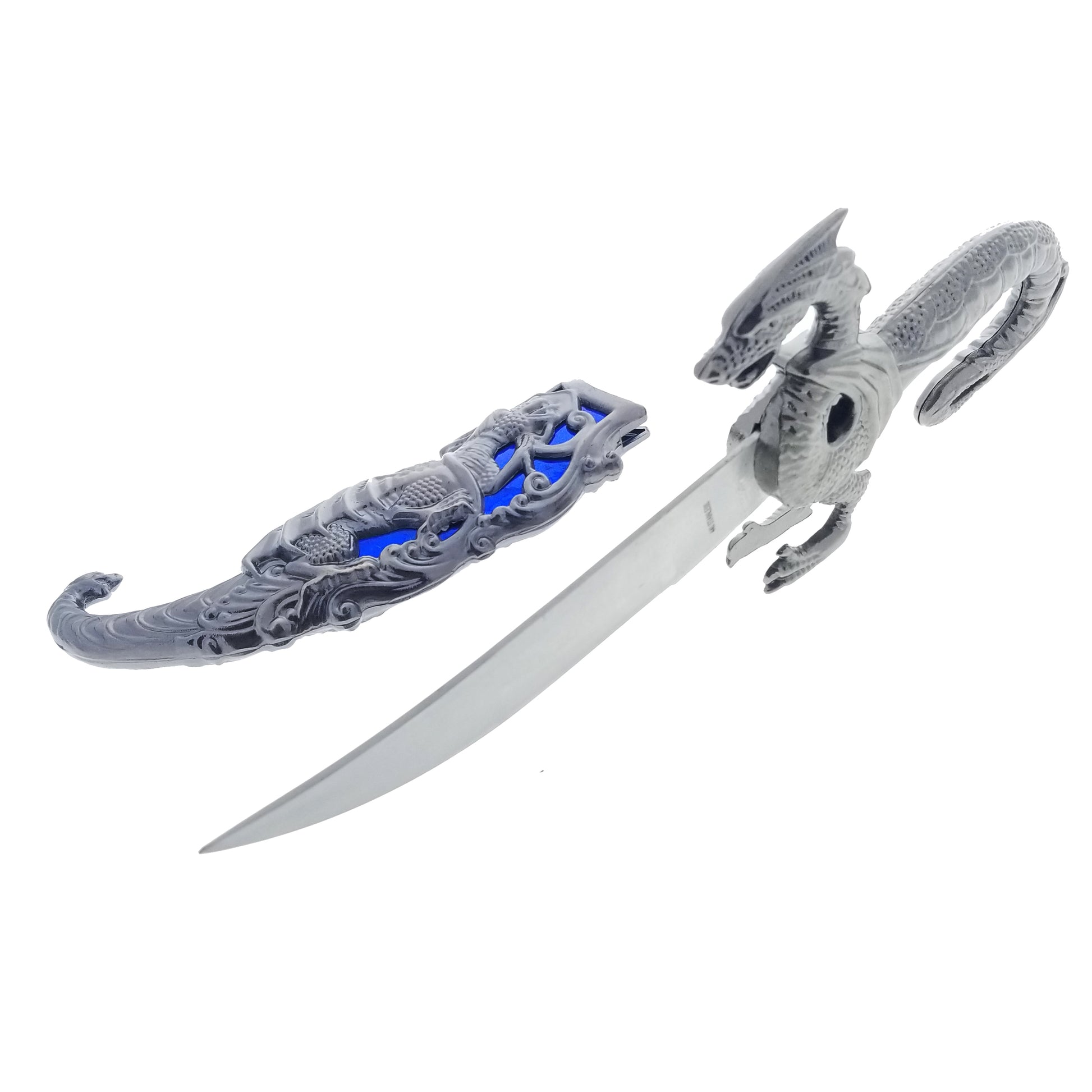 10" Fantasy Dragon Dagger Blue Fitting