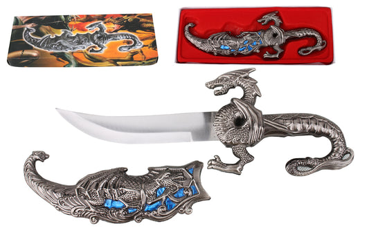 10" Fantasy Dragon Dagger Blue Fitting