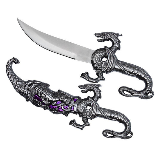 10" Fantasy Dragon Dagger Purple Fitting