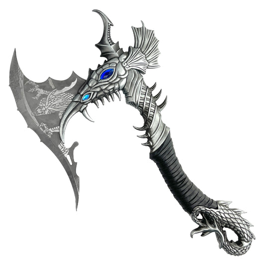 14" Stainless Steel Fire Dragon Axe with stand