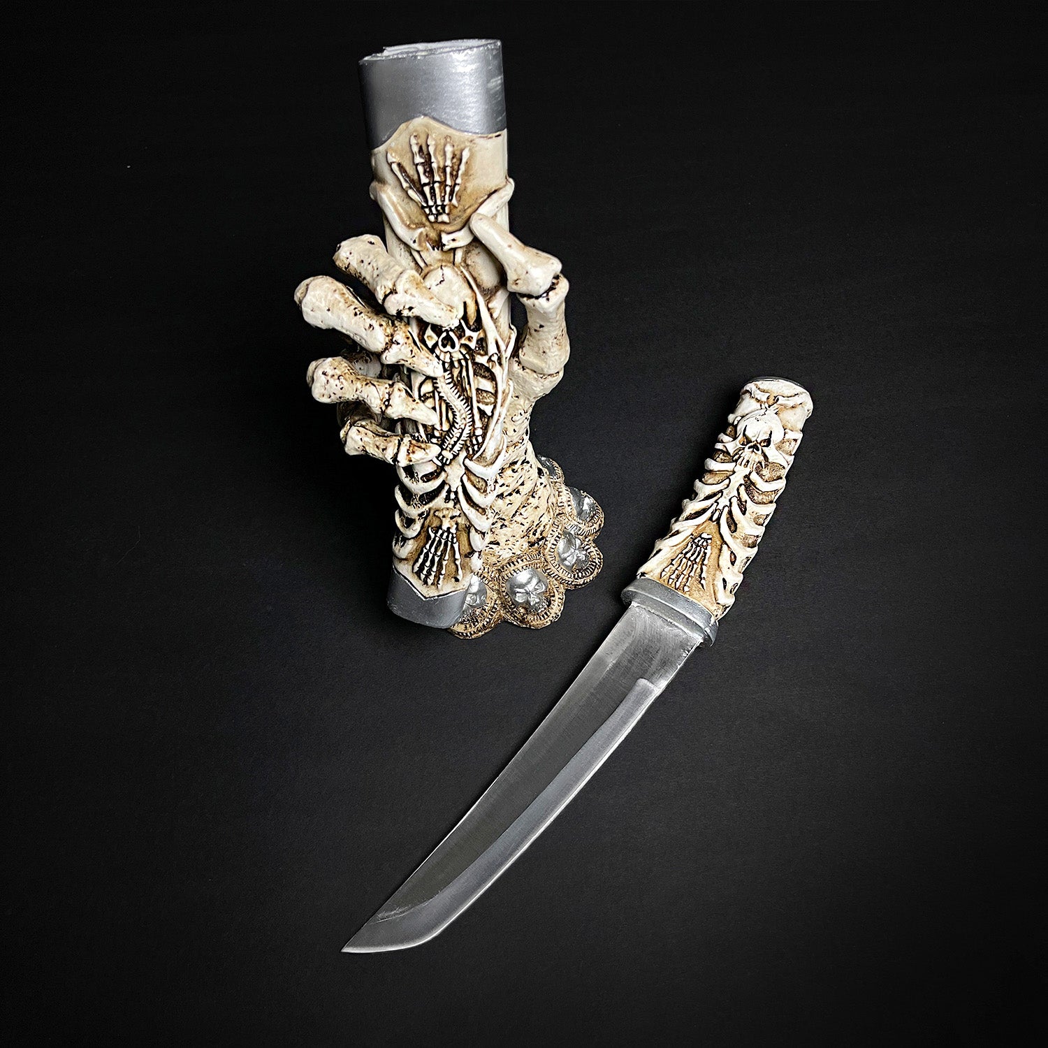 12" White skeleton dagger