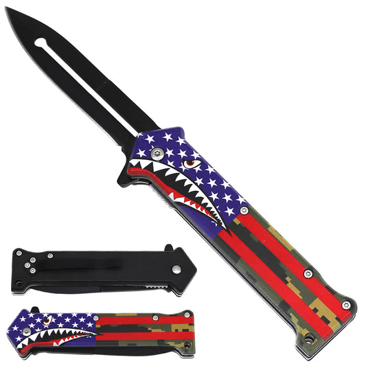 USA Flag Spring-Assisted Pocket Knife – SH Design