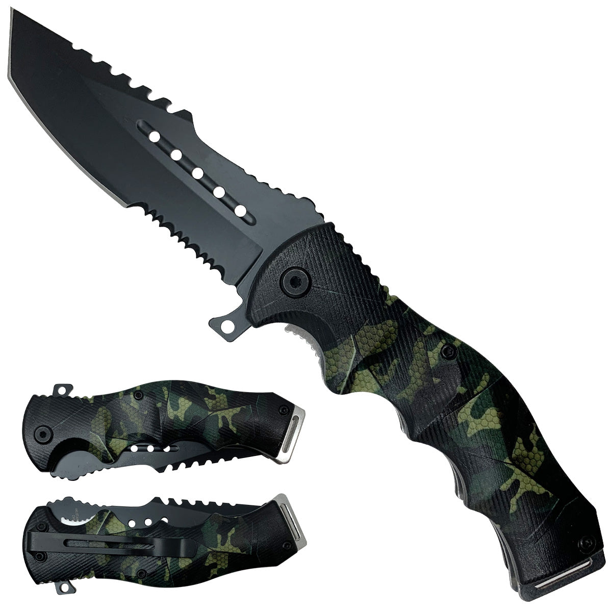 Spring Assisted Camo Pocket Knife