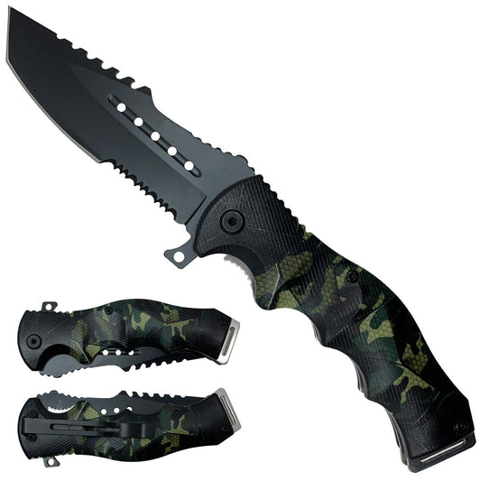 Spring Assisted Camo Pocket Knife