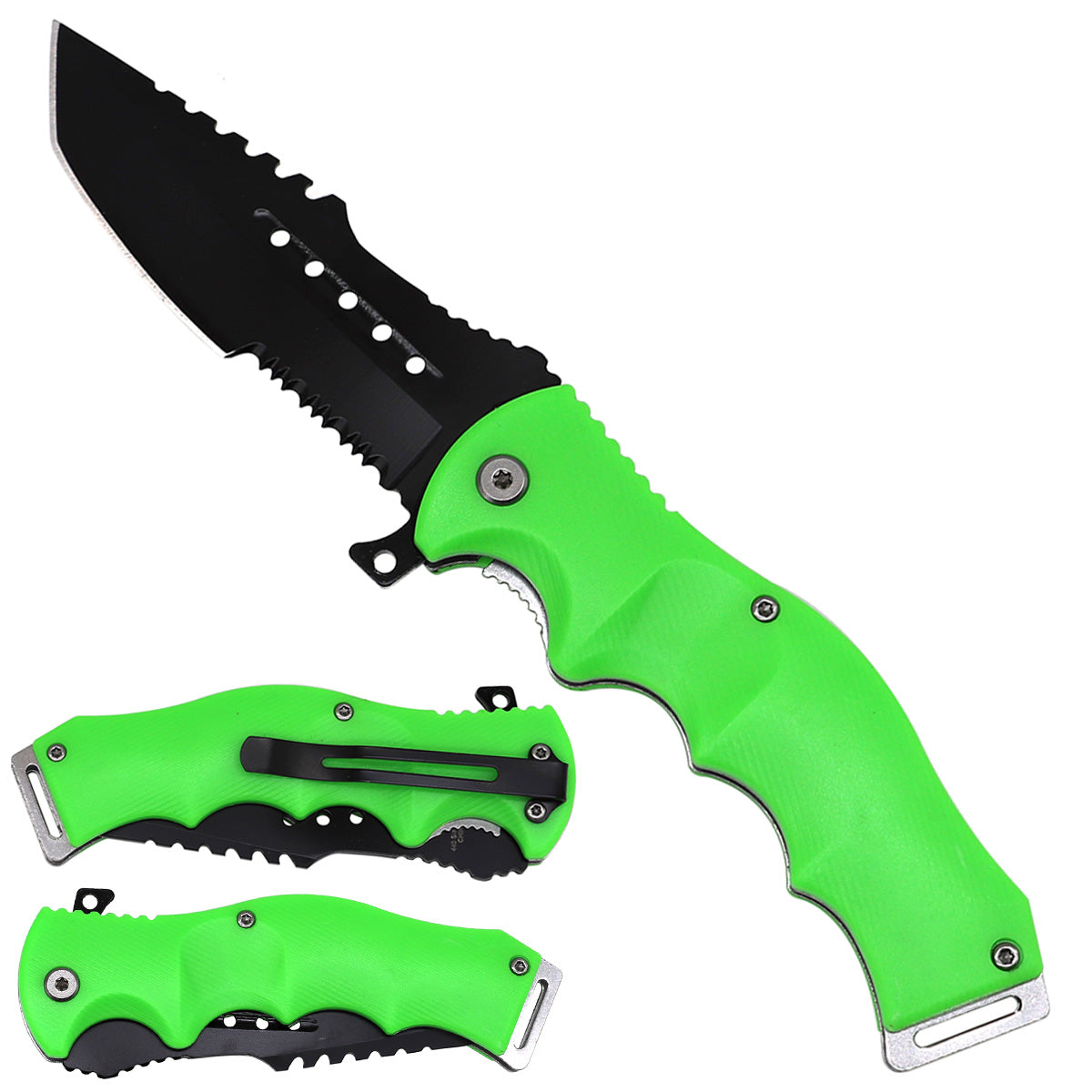 Falcon KS1072GN Folding Knife | Green Handle, 3.5-Inch Blade