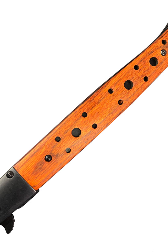Stiletto Spring Assisted Pocket Knife - Wood Handle