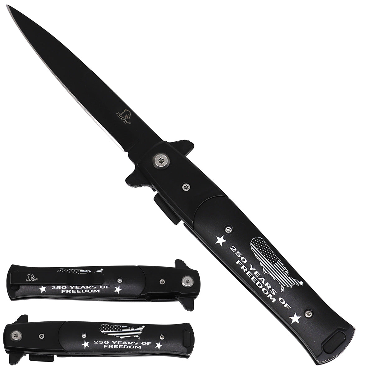 Falcon 250 Years of Freedom Spring Assisted Pocket Knife - USA Theme - Pacific Solution wholesale pocket knife SKU KS1107-26