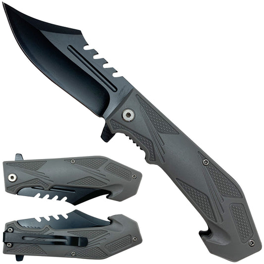 Spring-Assisted Pocket Knife, 4-Inch Blade & Gray Handle | KS1120GY
