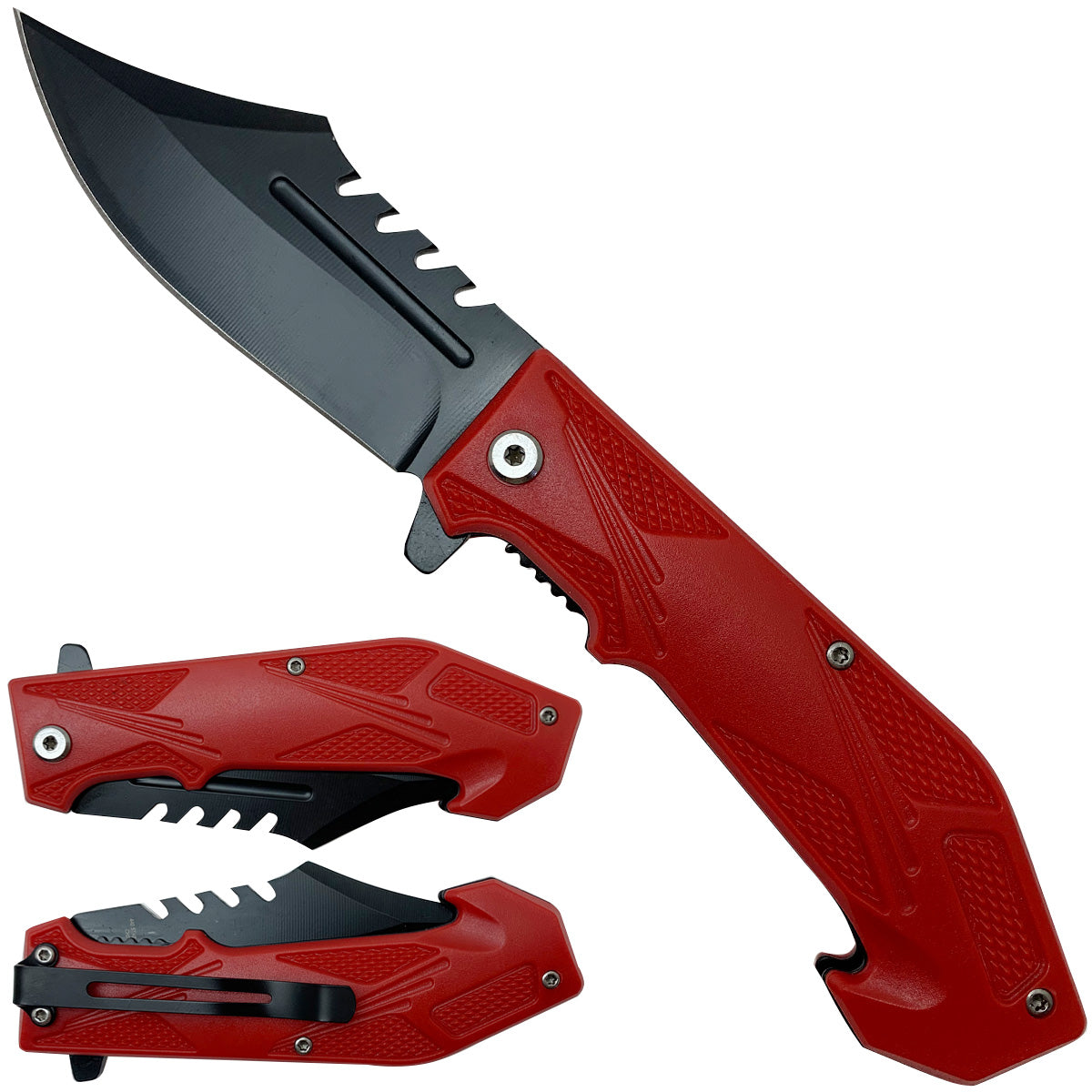 Spring-Assisted Pocket Knife, 4-Inch Blade & Red Handle | KS1120RD