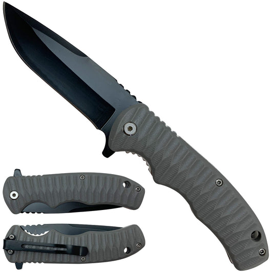 Spring-Assisted Pocket Knife, 4-Inch Blade & Gray Handle | KS1121GY