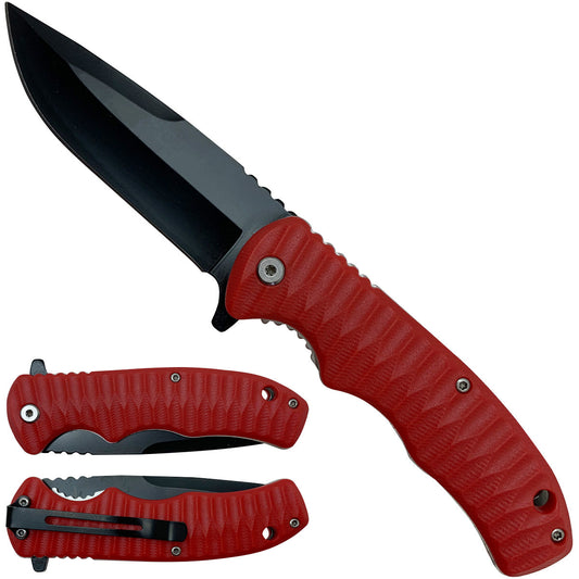 Spring-Assisted Pocket Knife, 4-Inch Blade & Red Handle | KS1121RD