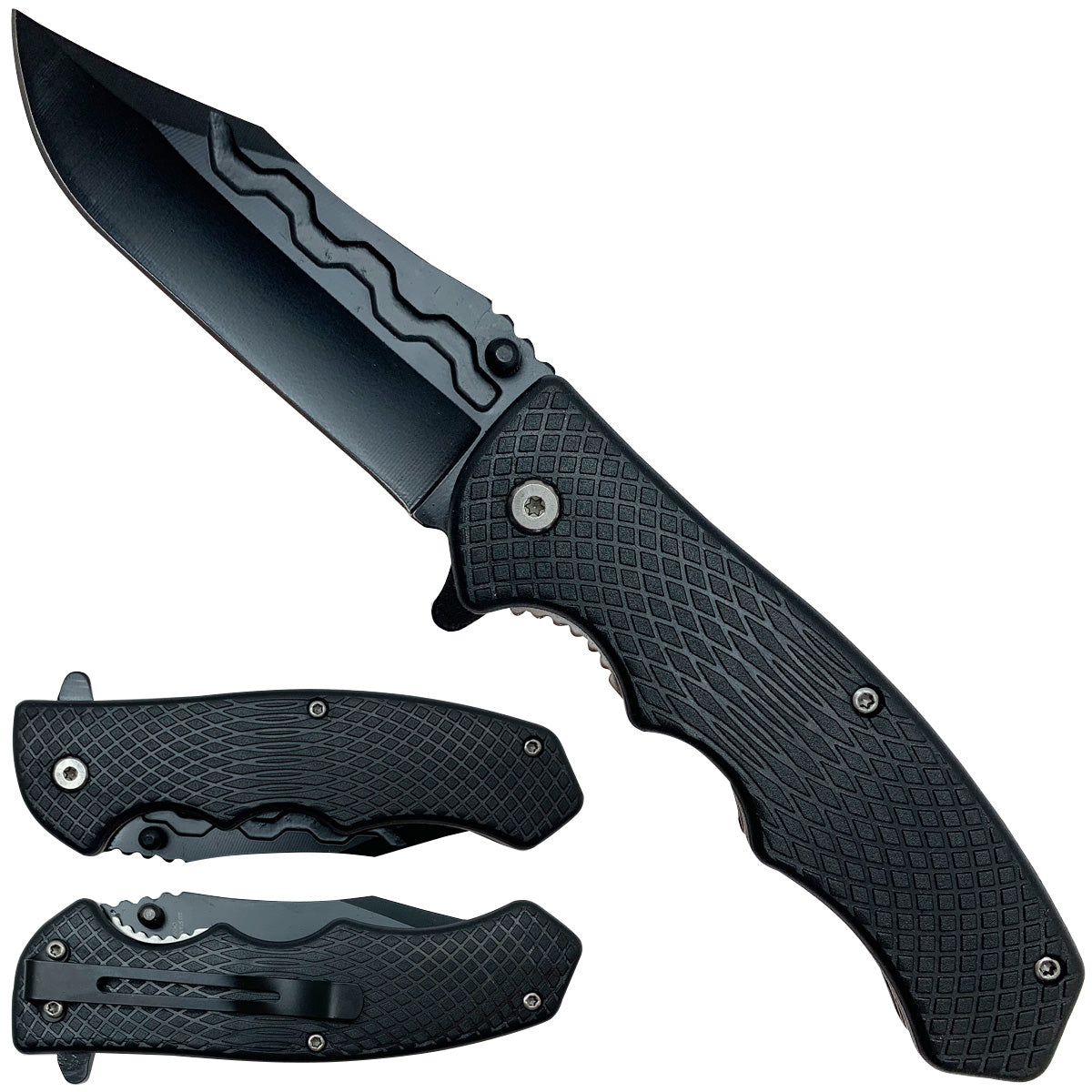Spring-Assisted Pocket Knife, 4-Inch Blade & Black Handle | KS1122BK
