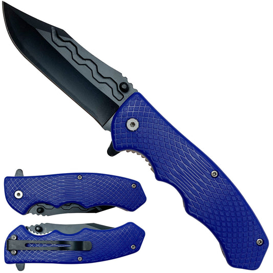 Spring-Assisted Pocket Knife, 4-Inch Blade & Blue Handle | KS1122BL