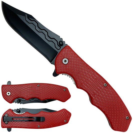 Spring-Assisted Pocket Knife, 4-Inch Blade & Red Handle | KS1122RD