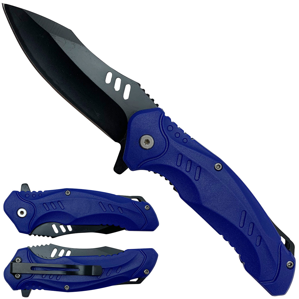 Spring-Assisted Pocket Knife, 4-Inch Blade & Blue Handle | KS1123BL
