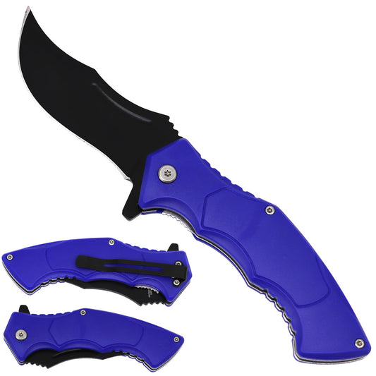 Navy Spring Assisted Pocket Knife - ABS Plastic Handle