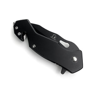 Black Spring Assisted Knife w/Cutter and Breaker