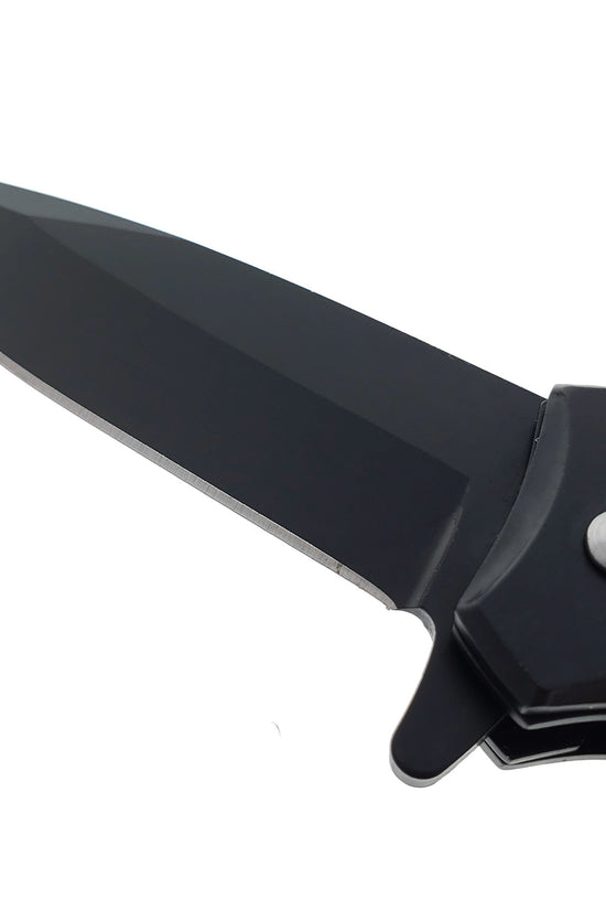 EDC Spring Assisted Knife with Black Blade