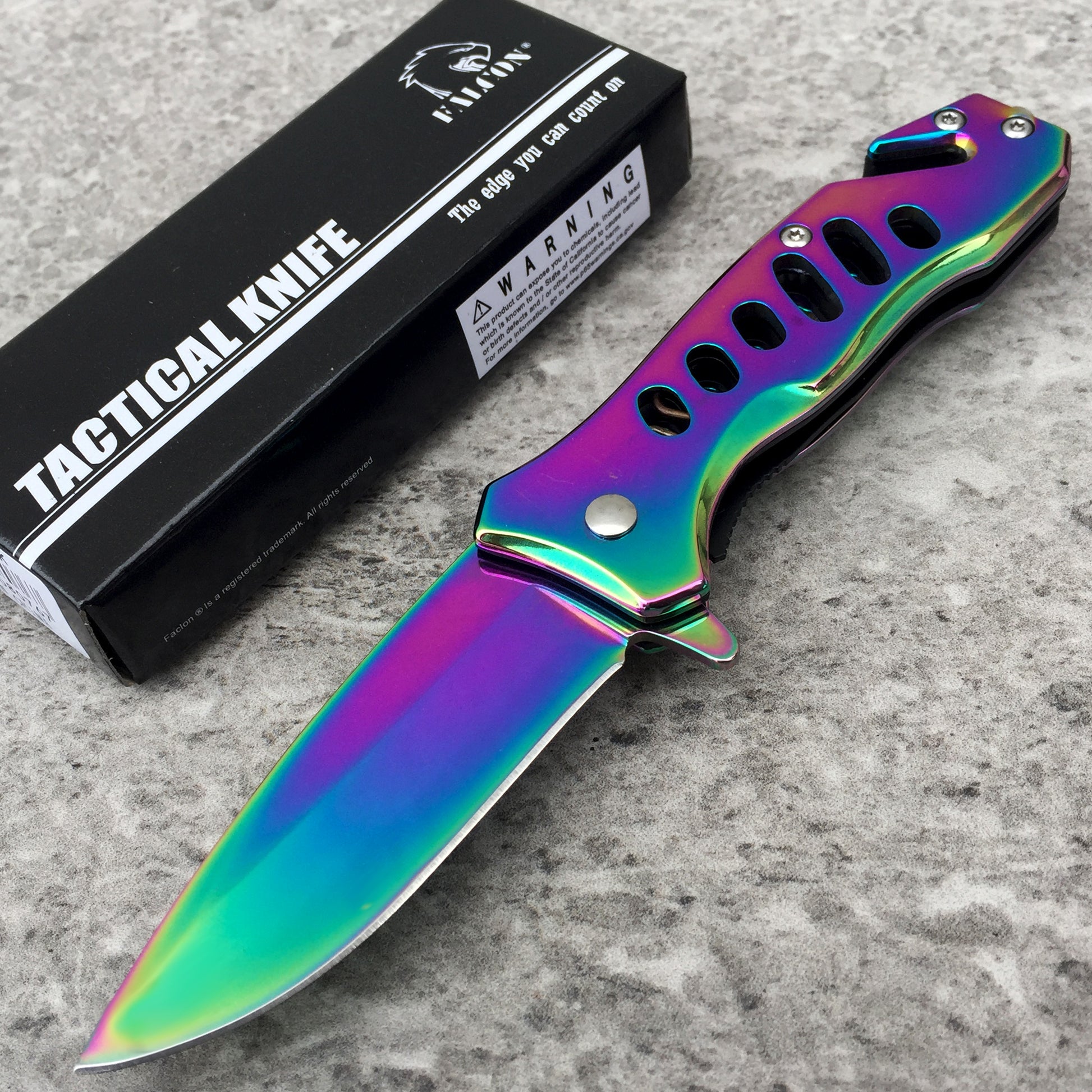 Falcon 6" Rainbow Folding Knife