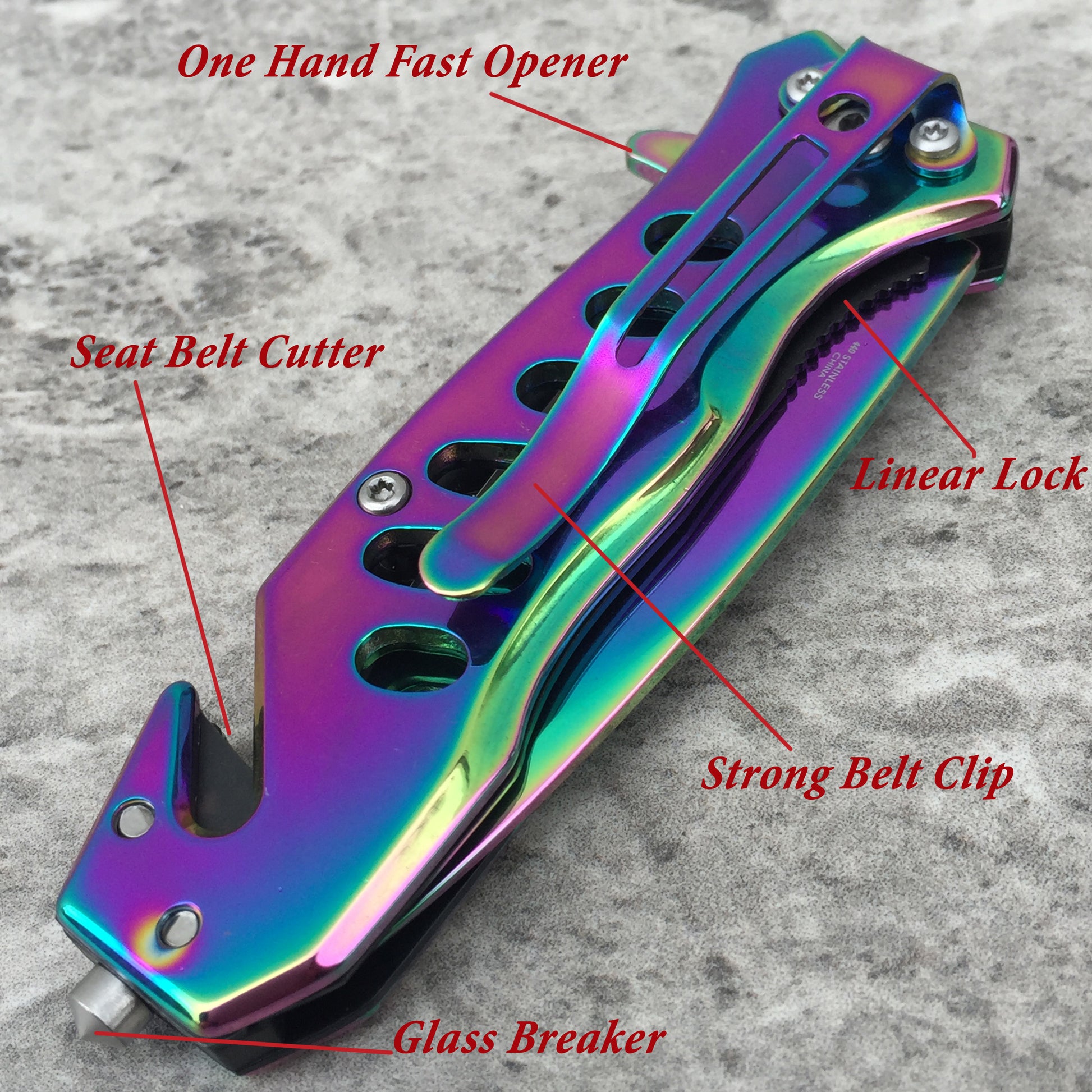 Falcon 6" Rainbow Folding Knife