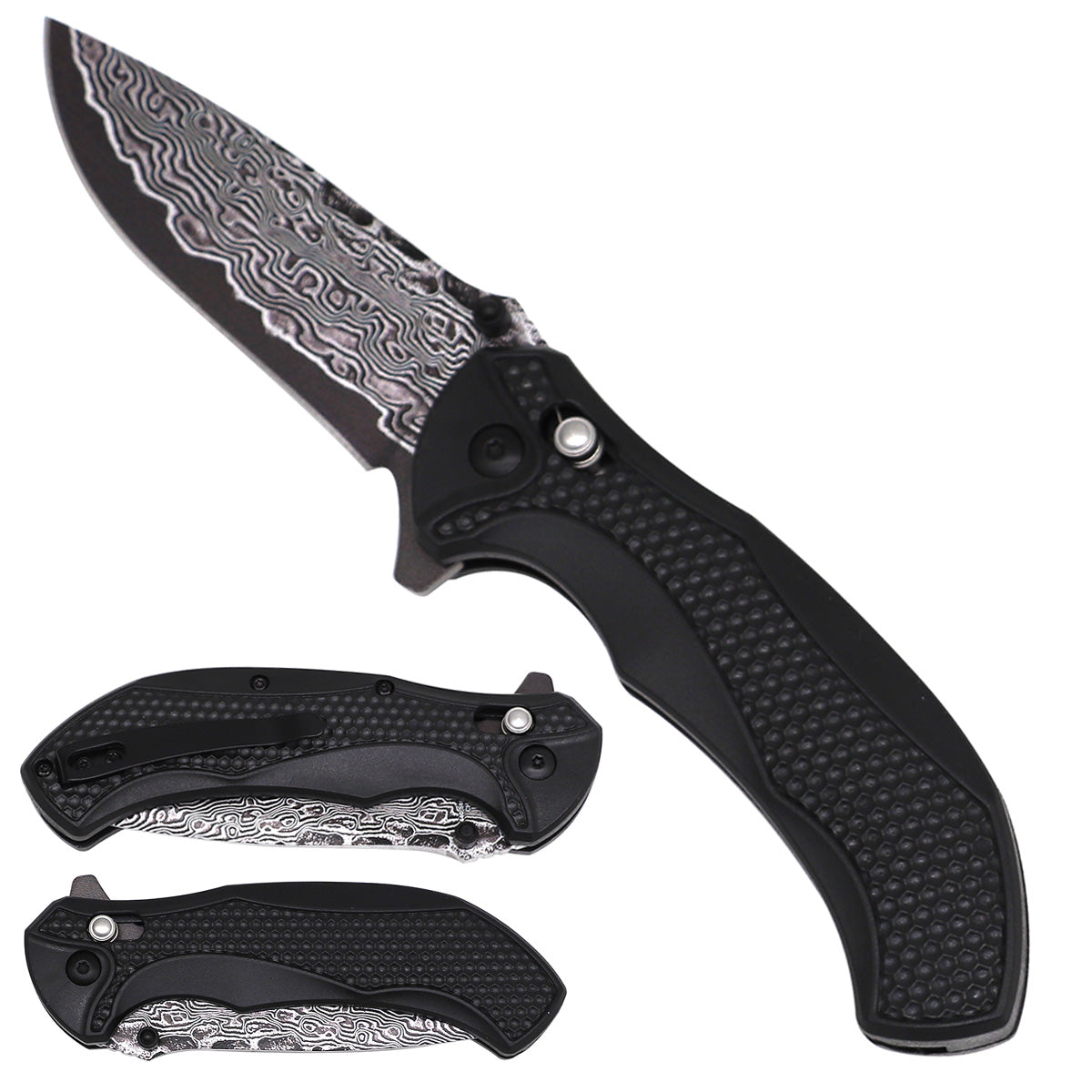 KS1510DM-4 Damascus Blade Spring Assisted Folding Knife